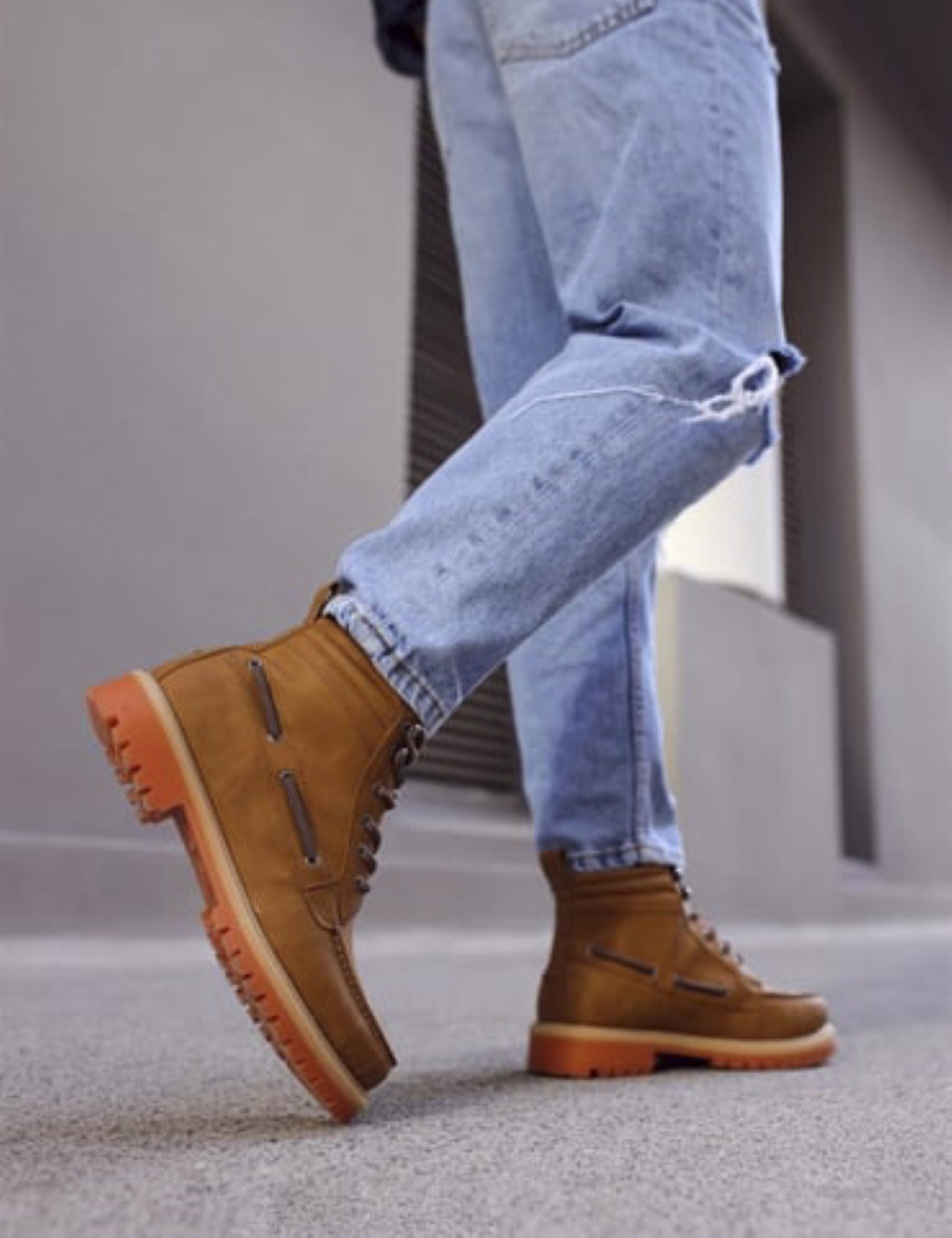 Ανδρικά ταμπά μποτάκια δερματίνη τρακτερωτή σόλα B20 φωτογραφία